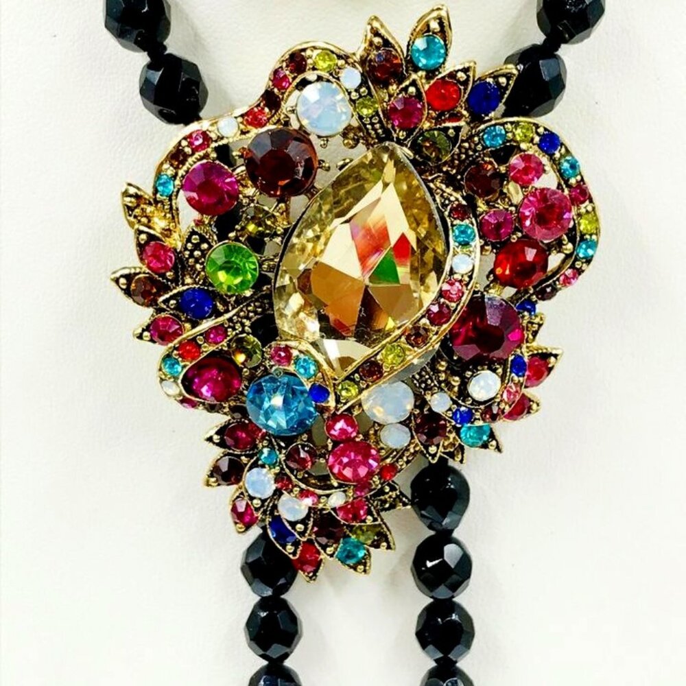 Large Bright Vibrant Multicolored Rhinestone Crys… - image 2